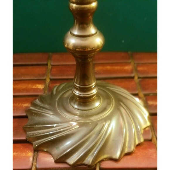 Vintage Baldwin Bronze Candlestick 9" High 4.5" Diameter Base For 7/8" Tapers - Picture 5 of 6